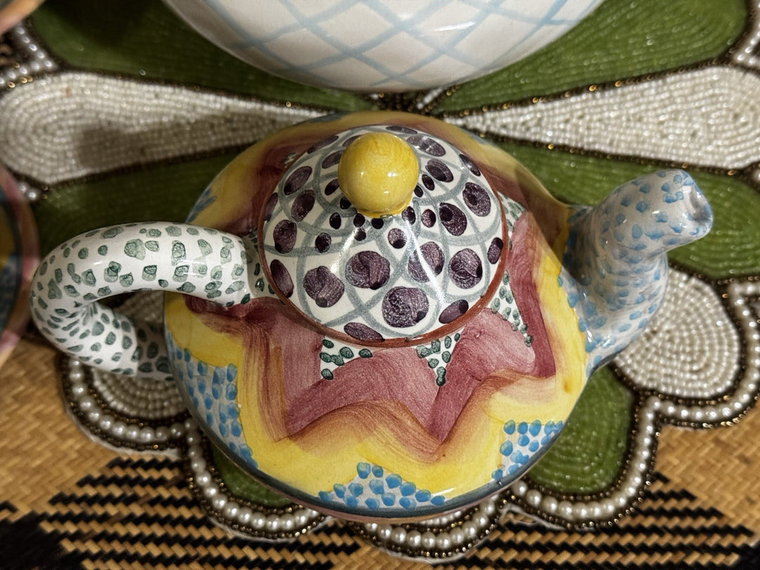 MacKenzie Childs 4 Cup Small Taylor Ceramic  Keukenhof Teapot Retired