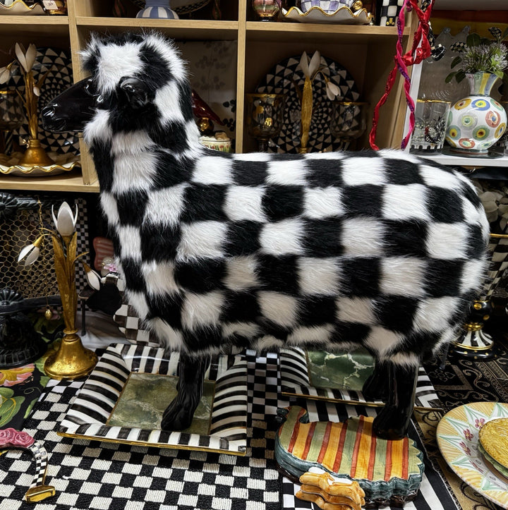 MacKENZIE CHILDS Retired Shaggy COURTLY CHECK SHEEP LARGE New