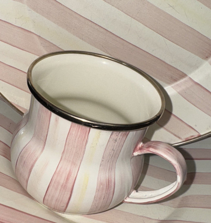 Mackenzie Childs Bathing Hut (Retired) Pink Striped  One Mug- Enamel