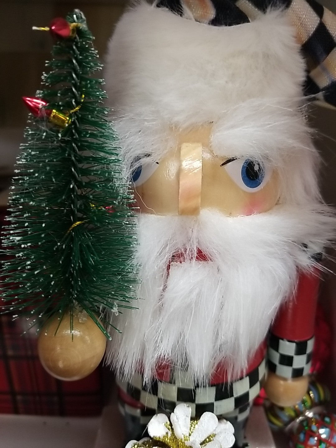 MacKenzie Childs Rooftop Santa Claus Nutcracker 9" Tall Christmas- New