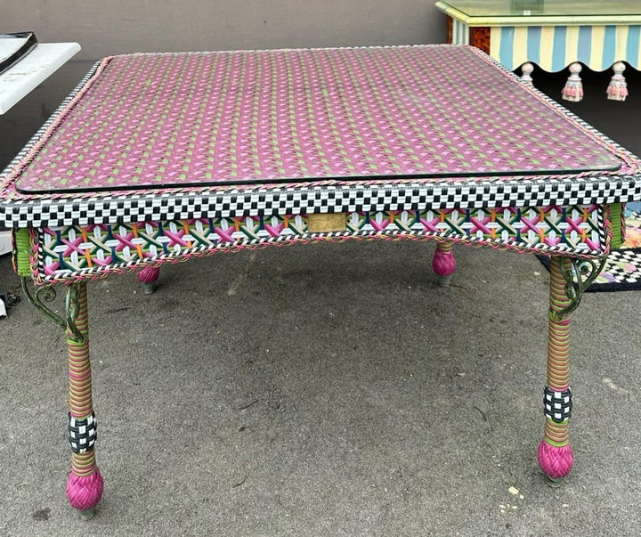 Mackenzie Childs Flower Market Outdoor 48”x48” Table -Long Retired- Excellent
