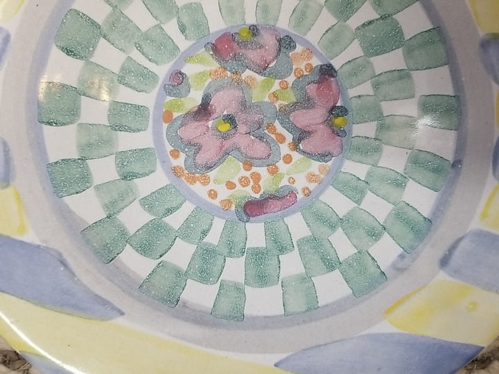Mackenzie Childs Taylor Myrtle Bread Plate 7.25" Hand-Painted Ceramic 1993