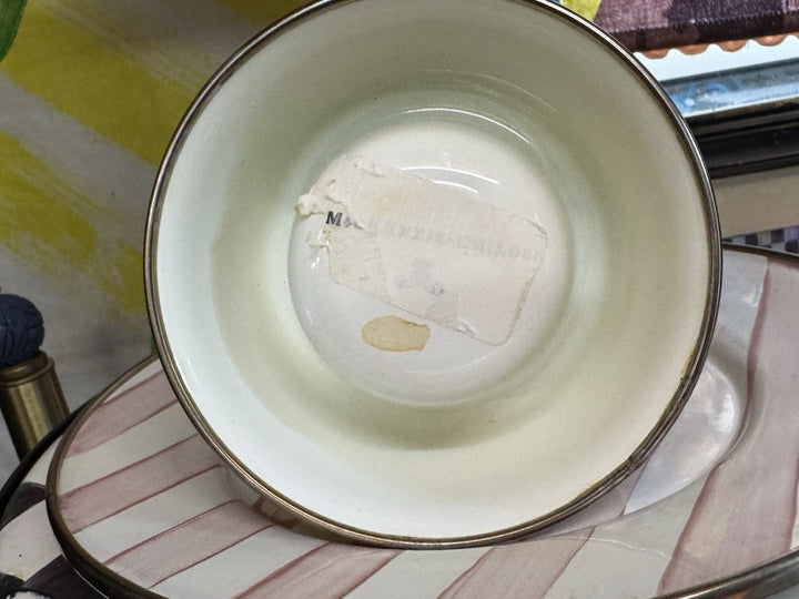 Mackenzie Childs Retired Buttercup Design Small Dog Cat Bowl Pet Bowl 3”