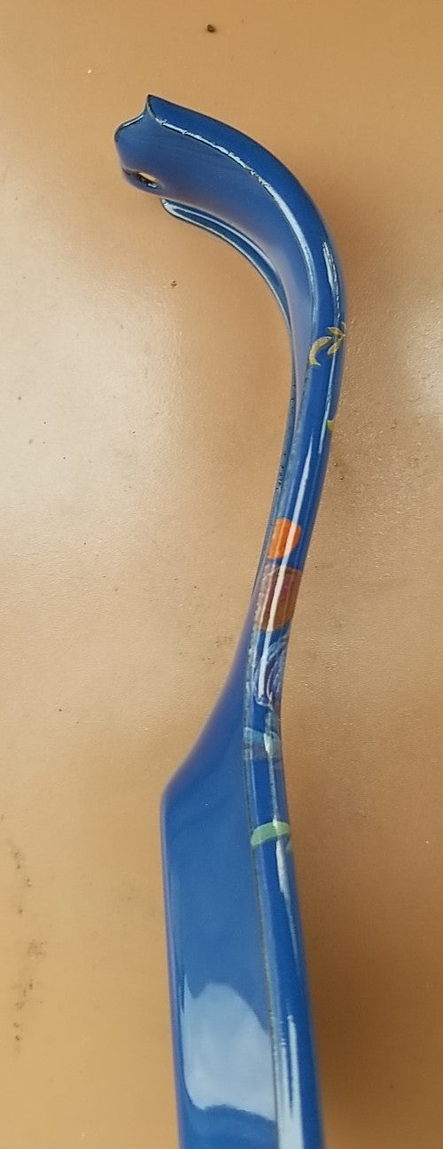 MACKENZIE CHILDS Blue Lapis Flower Market Enamel Spoon Rest NEW