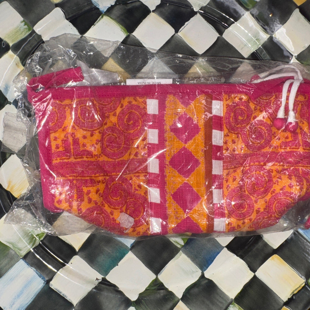 mackenzie childs Capris Brush Bag Bag 9.5”X 5.5 Retired Pattern New In Bag