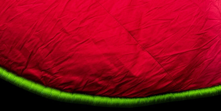 RETIRED Mackenzie Childs Hollies Berry  90" Round TABLECLOTH/UNDERSKIRT- Silk