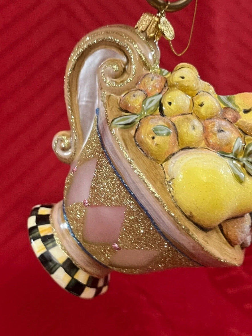 MacKenzie-Childs Glass Ornament - DELLA ROBBIA- Sugar Fruit  TEACUP