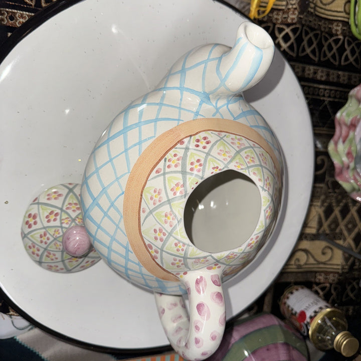 Mackenzie Childs Ceramic Taylor Heather Teapot- Retired 1990