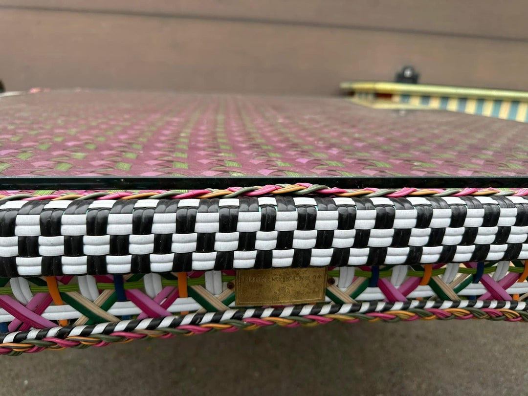 Mackenzie Childs Flower Market Outdoor 48”x48” Table -Long Retired- Excellent