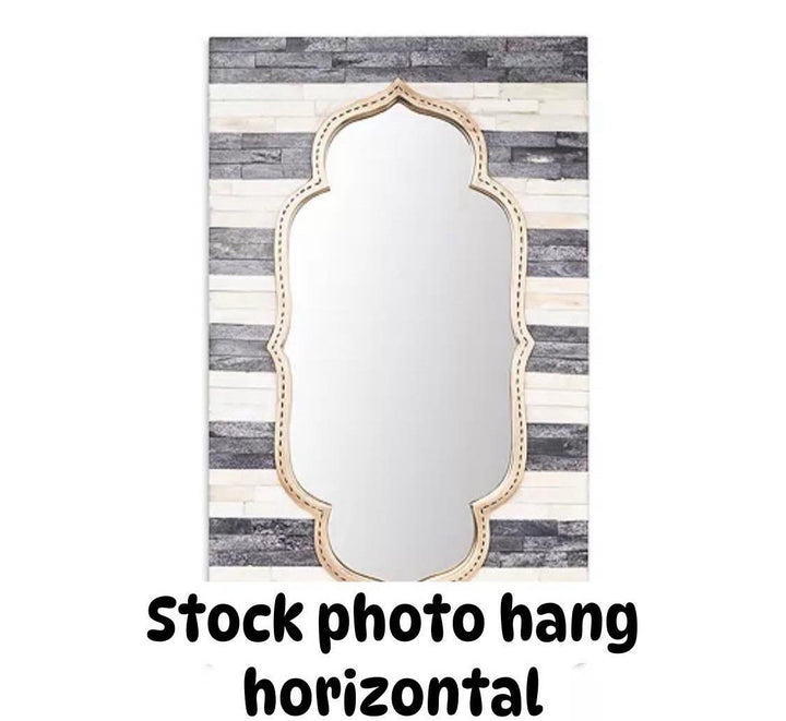 Mackenzie Childs Tigris Accent Wall Mirror 12” X20” Bone Inlay And Brass