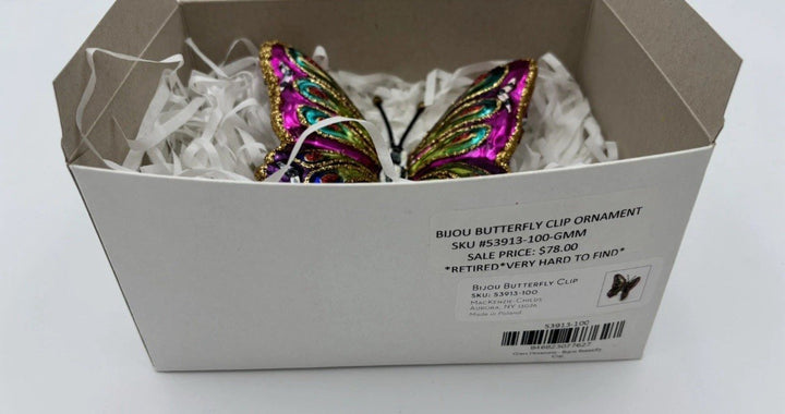 MacKenzie-Childs Bijou Butterfly Clip Ornament -Retired - NEW -