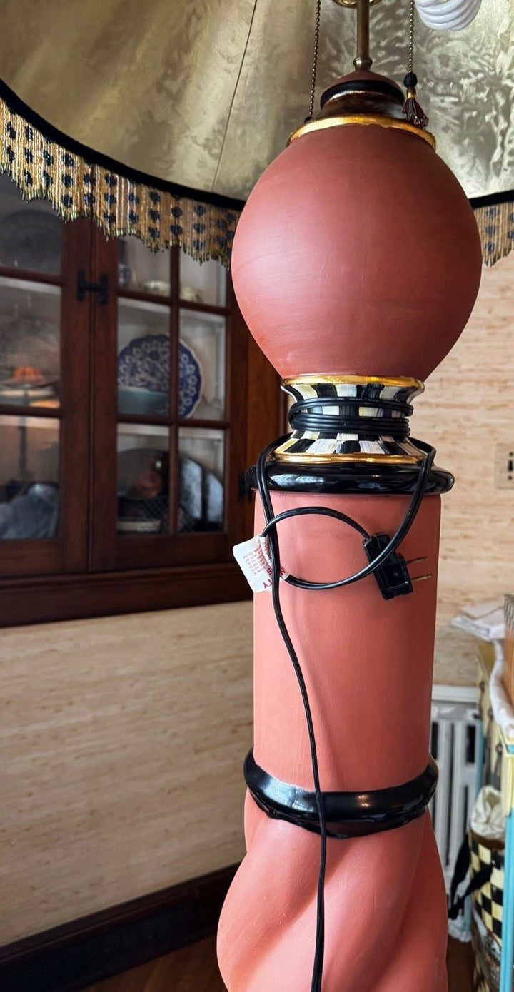 MACKENZIE CHILDS Argentina Floor Lamp,6FT Tall Courtly Check Beaded Lamp Shade