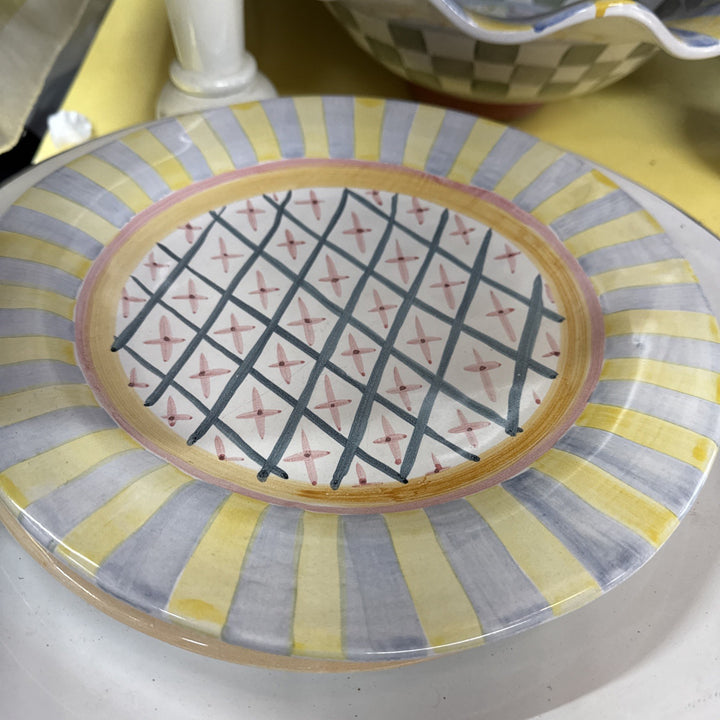 Vintage Mackenzie Childs Round Dinner Plate Monet TAYLOR 2001