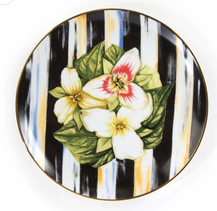 Mackenzie Childs Trillium Thistle & Bee Salad Plate 8.25” Inch Diameter