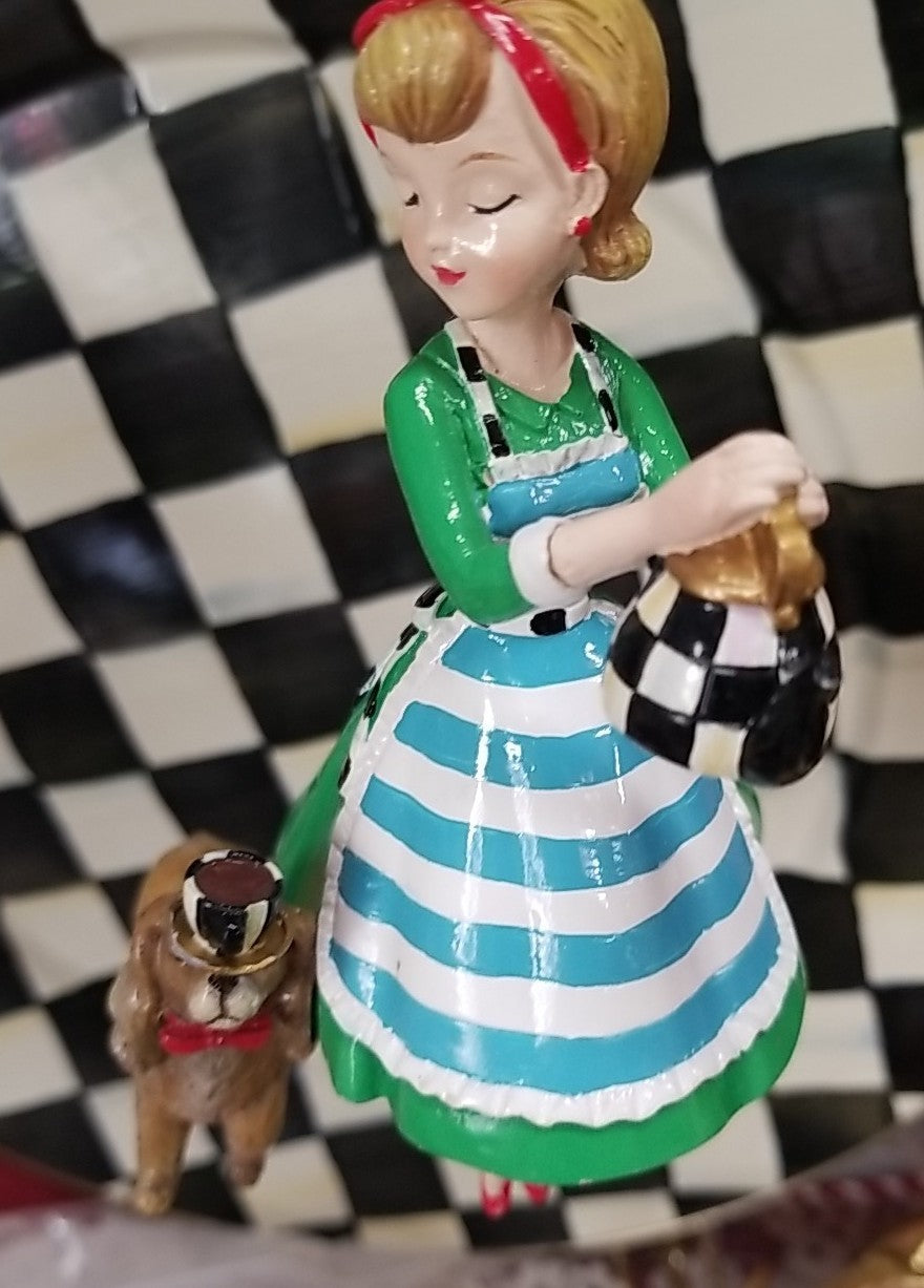 MacKenzie Childs Its A Wonderful Life Hostess Ornament Retired & Cocker Spanial