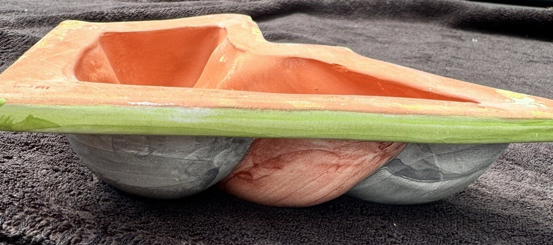 Mackenzie Childs Grey, Green And Pink  Corner Tile Rope Trim - Retired