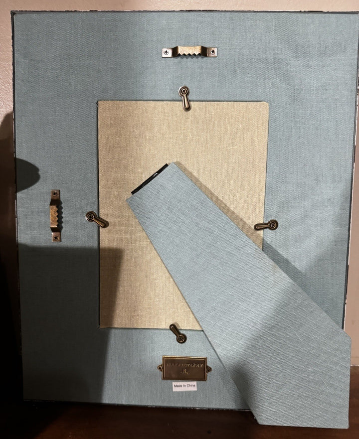 MacKenzie Child Parchment Check Enamel Picture Frame For 5" x 7" Photo