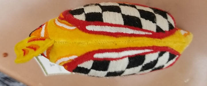 MACKENZIE CHILDS Courtly Check Yellow Fabric  Bird 8” Long And 6” Tall