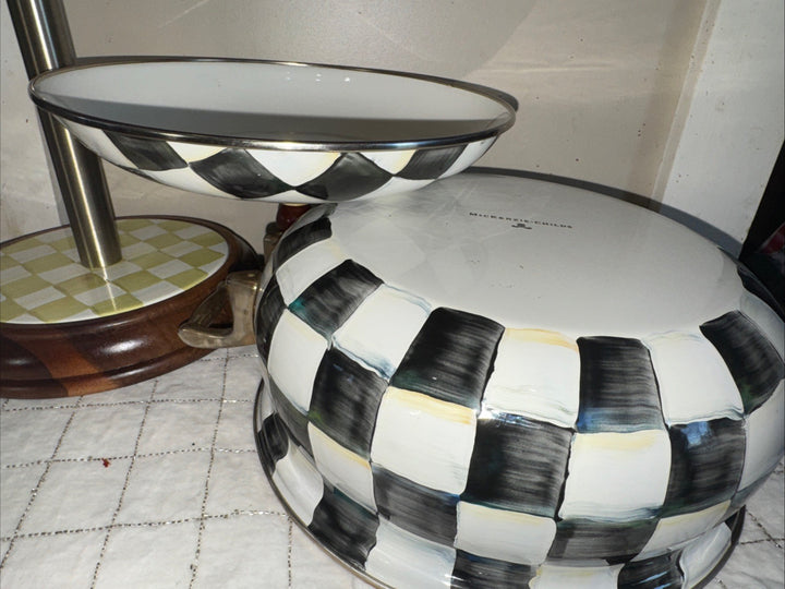 Mackenzie Childs Vintage Casserole 10-inch with Lid Courtly Check