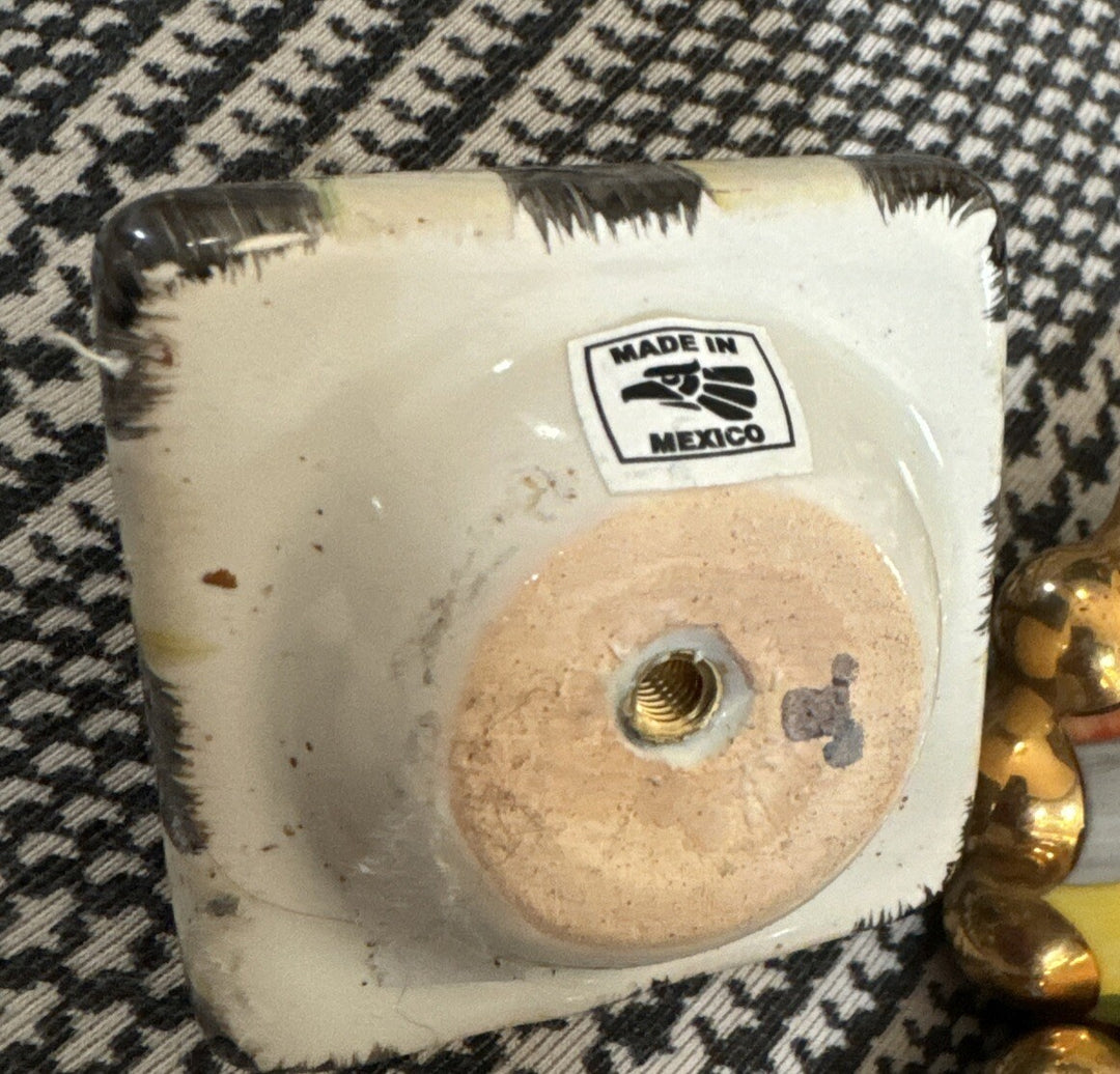 Mackenzie Childs 1.5” Petite Courtly Check And Gold Square Knob-new With Hw