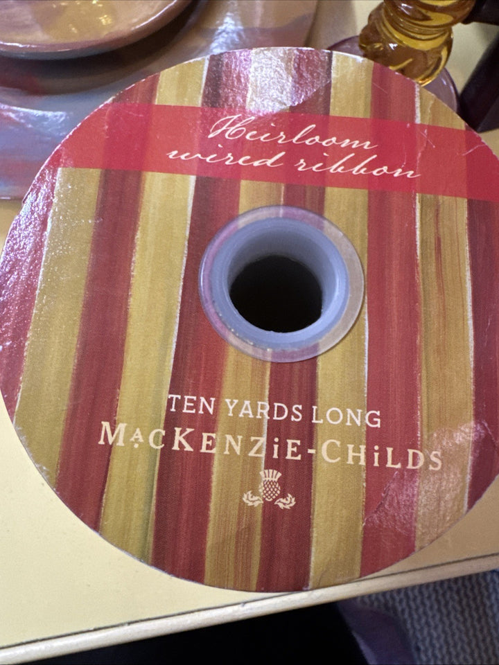 MacKenzie Childs Heirloom  4" Wired Gold Ribbon  Gold  Rare Frank & Mustard