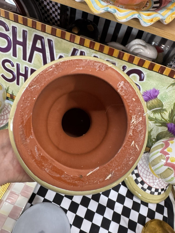 MacKenzie Childs Ball For Garden Or To Top Off Shelves-  Component Terracott