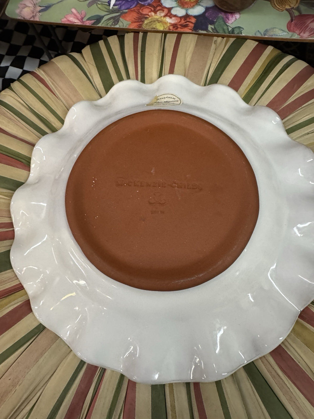 MacKenzie Childs Taylor Aalsmeer   Dinner Plate Fluted 11" Excellent 2008