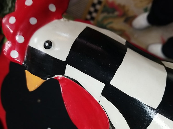 New Mackenzie Childs Checkerdot Rooster - Large 18.75” Tall