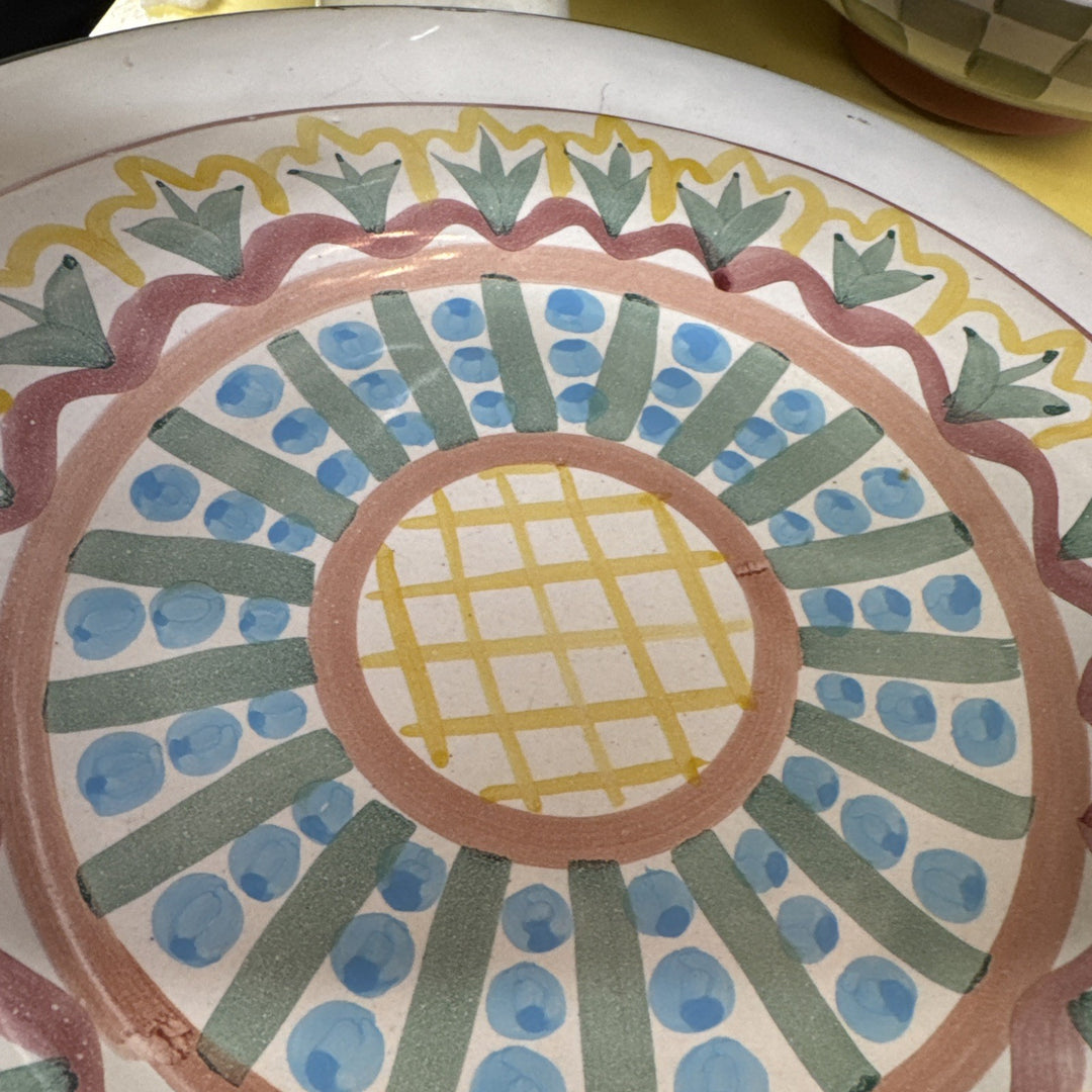 MacKenzie-Childs Madison Pattern Dinner Plate, 11 And 5/8 In, Flat Rim 1992