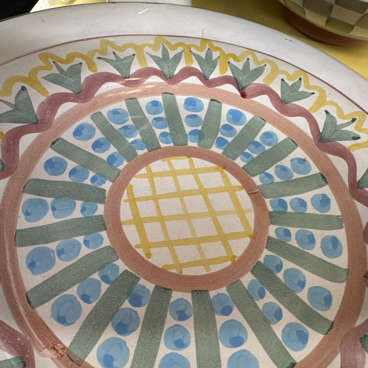 MacKenzie-Childs Madison Pattern Dinner Plate, 11 And 5/8 In, Flat Rim 1992