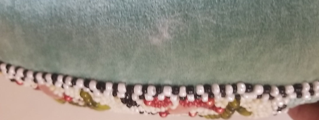 MACKENZIE CHILDS HITCHCOCK FIELD EASTER EGG PILLOW Beaded