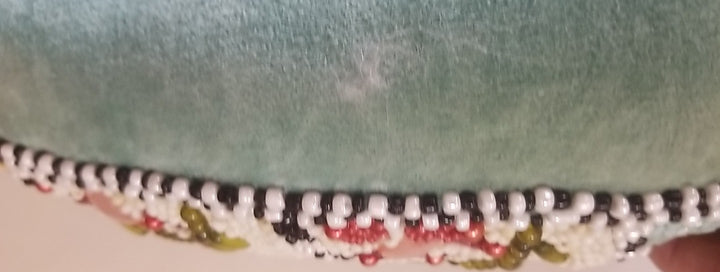 MACKENZIE CHILDS HITCHCOCK FIELD EASTER EGG PILLOW Beaded