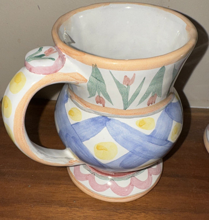 MacKenzie Childs Taylor Aalsmeer  Thumbprint Handmade In Aurora Coffee Mug 2003