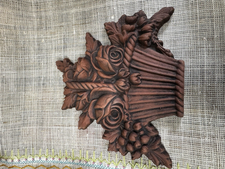 Mackenzie Childs MAJOLICA Floral Flat 6” FLOWER BASKET