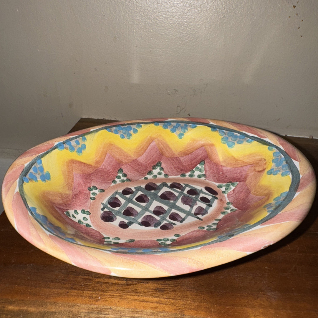 MacKenzie Childs Taylor Kukenhoff  Small Oval  Soap Dish 6.25" Ceramic-1997