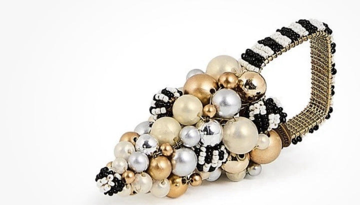 MacKenzie Childs  Glam Up Beaded Tree Napkin Rings, Set of 4. NIB