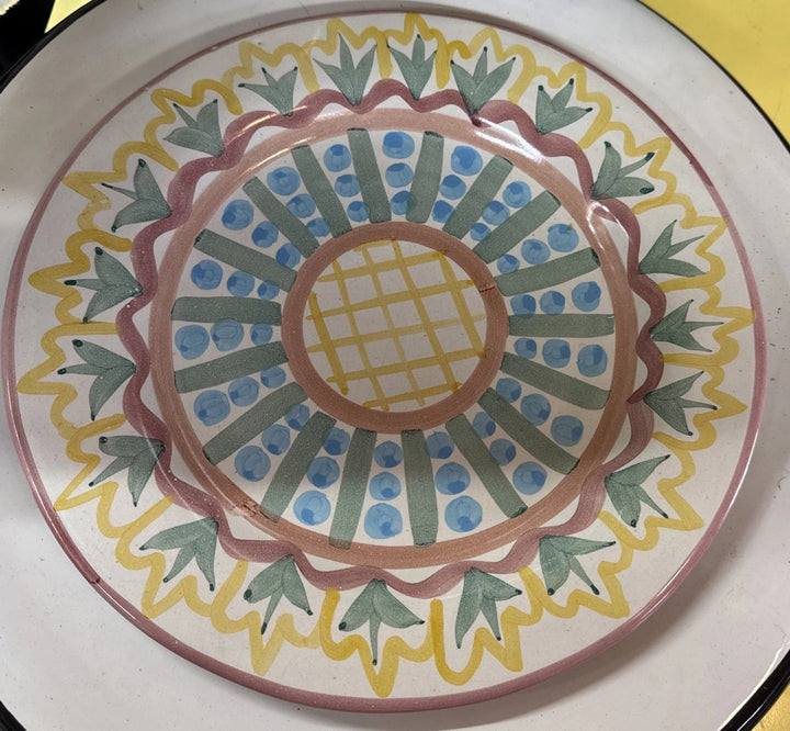 MacKenzie-Childs Madison Pattern Dinner Plate, 11 And 5/8 In, Flat Rim 1992