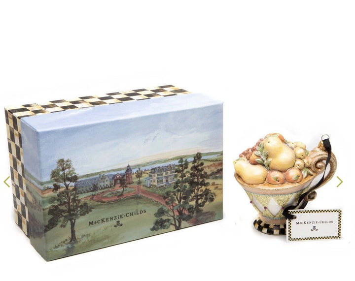 MacKenzie-Childs Glass Ornament - DELLA ROBBIA- Sugar Fruit  TEACUP