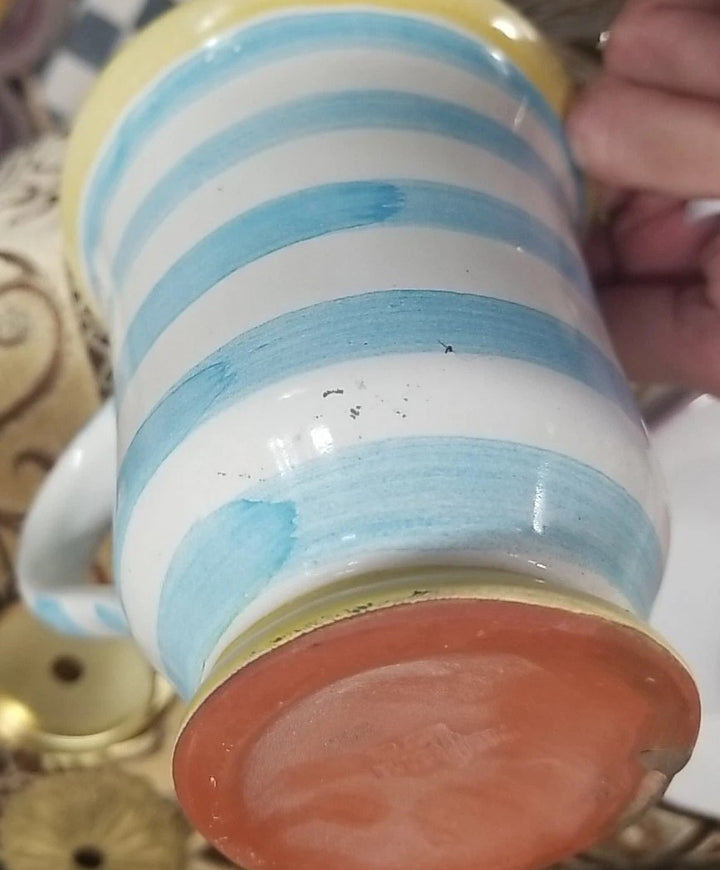 MacKenzie Childs Wallcourt Spencer Footed  MUG  Retired Pattern