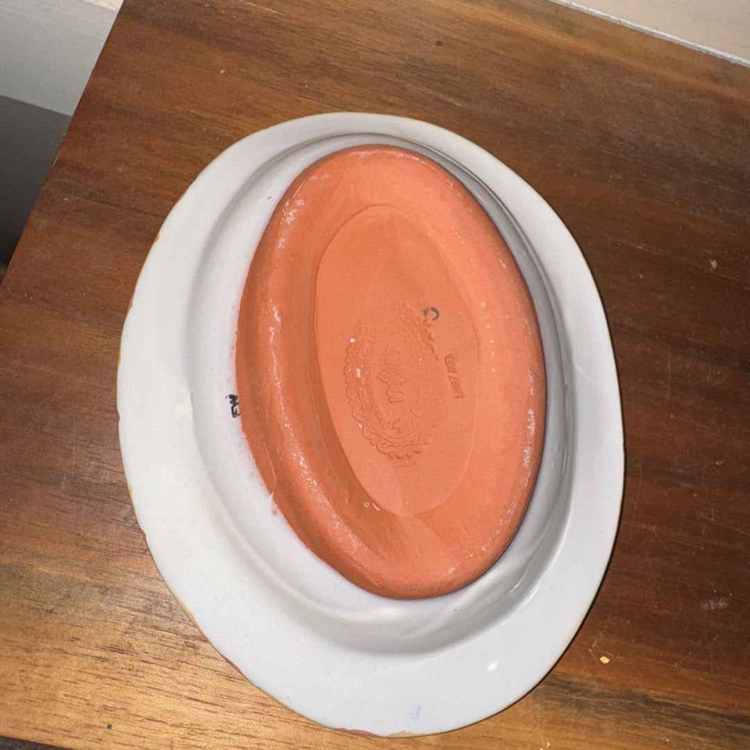 MacKenzie Childs Taylor Kukenhoff  Small Oval  Soap Dish 6.25" Ceramic-1997