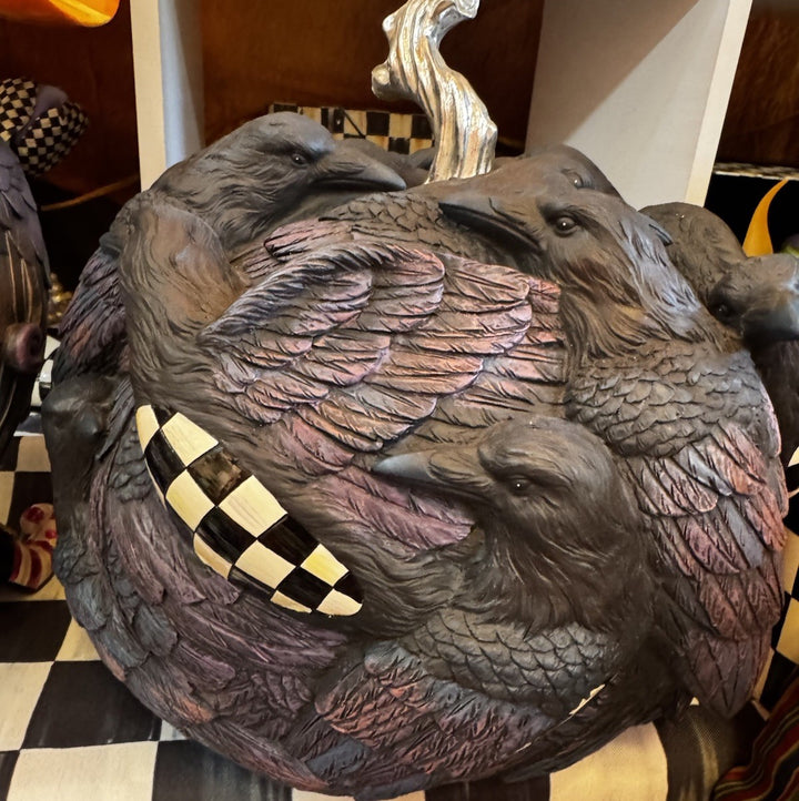 Mackenzie Childs Stunning 11" SPELLBOUND RAVEN PUMPKIN  New