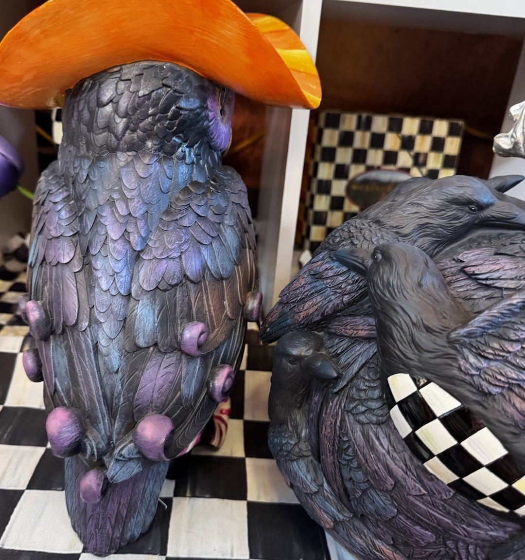 Mackenzie Childs Stunning 11" SPELLBOUND RAVEN PUMPKIN  New