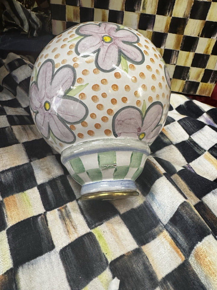 Retired Mackenzie Childs Myrtle Ceramic Drapery Finial/ Garden Ball New