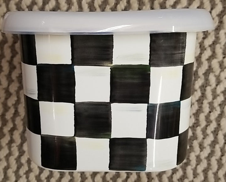 MacKenzie - Childs Courtly Check Large Square Enamel Storage Container With Lid