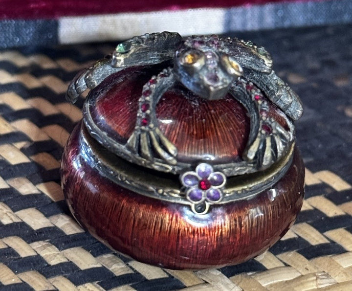 Vintage SWAROVSKI Crystal Jeweled Rhinestone FROG Trinket Box, JAY STRONGWATER