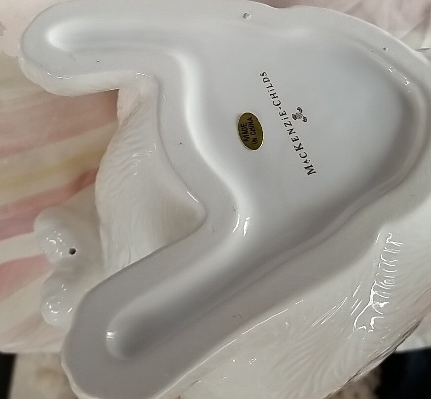 Mackenzie Childs  White Rabbit Ceramic Pitcher Courtly Check - Sold Out