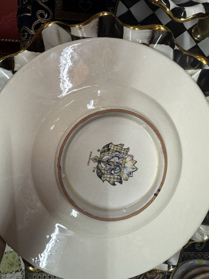 Victoria & Richard Emprise Mackenzie Childs Evelyn Street 10” Dinner Plate