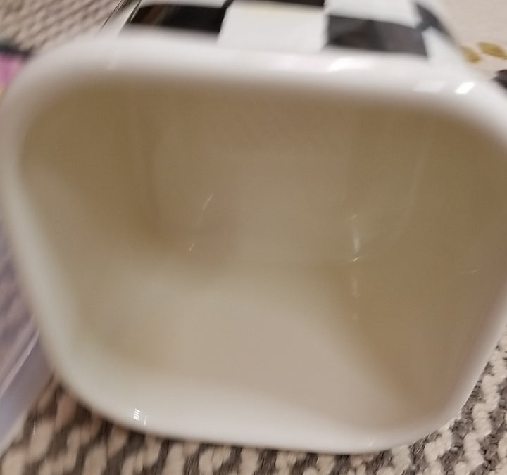 MacKenzie - Childs Courtly Check Large Square Enamel Storage Container With Lid