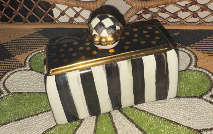 MACKENZIE CHILDS COURTLY CHECK CERAMIC BUTTERHOUSE Lid Only
