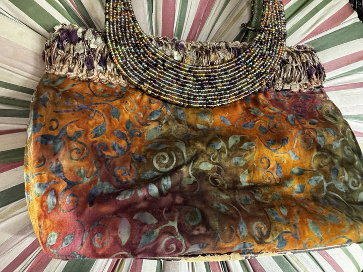 Mary Frances  Silk Copper Beaded Vintage Handbag